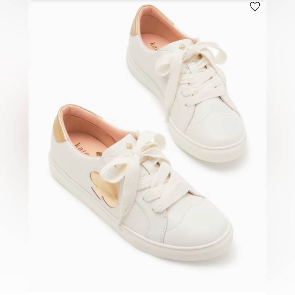 Kate Spade Fez sneakers size 9 metallic pale gold/optic white